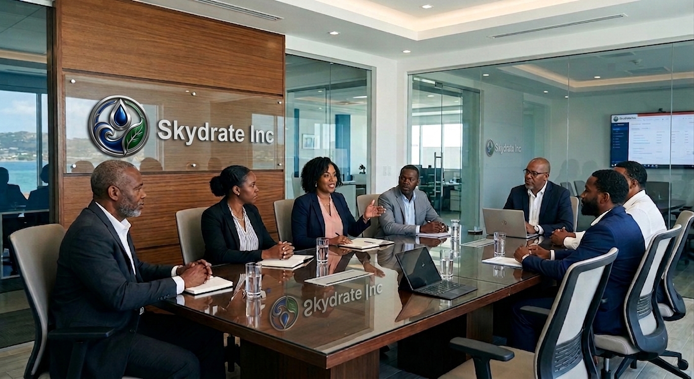 Skydrate representatives and partners in a positive partnership discussion